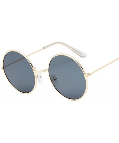 Small Round Sunglasses Women Famous Vintage Sun Glasses Retro Personality Metal Eyewear Style - Black - CJ1985304OD $29.23 Round