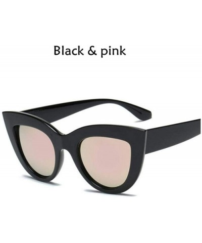 2020 New Cat Eye Women Sunglasses Tinted Color Lens Men Vintage Shaped Sun Glasses Female Eyewear Blue Er - Bpink - CD199CL63...