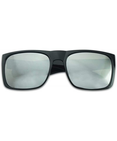 OG Classic Black Flat Top Rectangular Sunglasses Colored Mirror Reflective Shades - Glossy Black Frame - CW18UEQEDO8 $8.87 Sq...