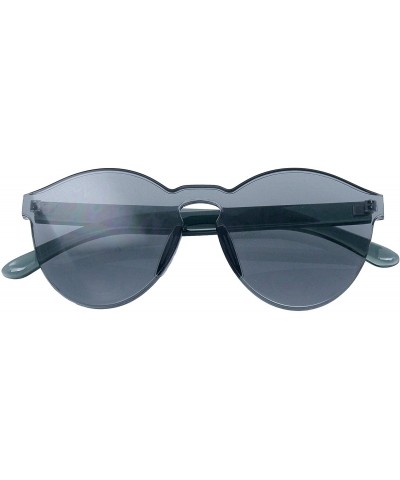 Mono Block Rimless PC Color Tone Lens Sunglasses Eyewear Glasses - Black - CG18KK9LDUS $5.97 Round