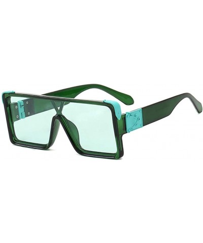 Square Oversized Sunglasses Women Men - Classic Fashion Style 100% UV Protection - Green - CB1994GLRKN $8.89 Square