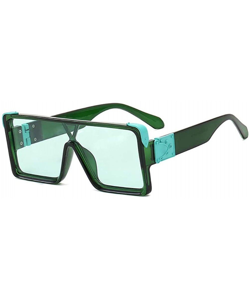 Square Oversized Sunglasses Women Men - Classic Fashion Style 100% UV Protection - Green - CB1994GLRKN $8.89 Square