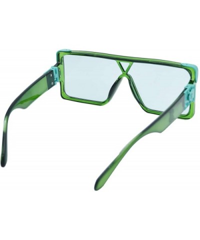 Square Oversized Sunglasses Women Men - Classic Fashion Style 100% UV Protection - Green - CB1994GLRKN $8.89 Square