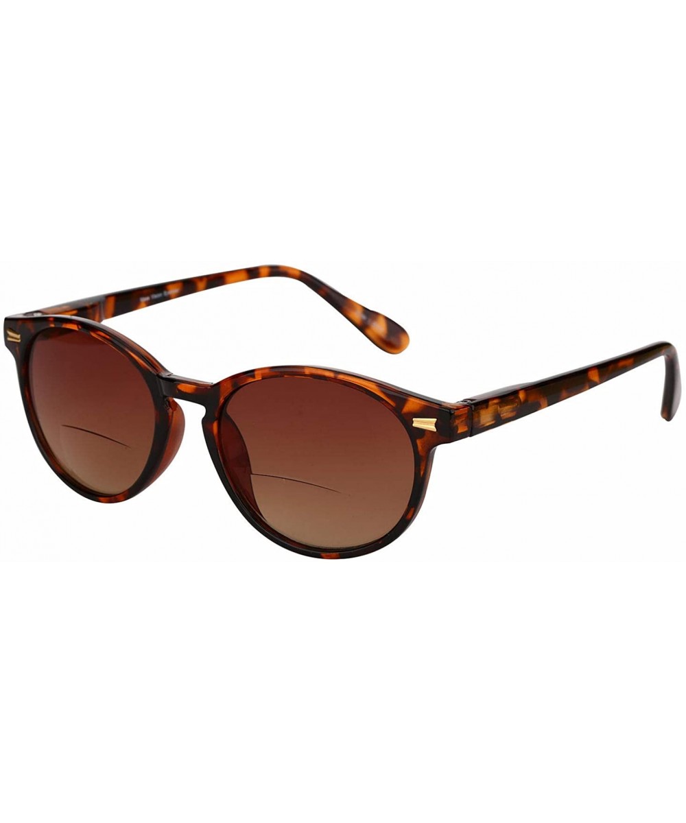 The Brilliance" Best Bifocal Sunglasses - Round - Full Frame Reading Sunglasses - Tortoise - CH187ZAHLTE $11.68 Round