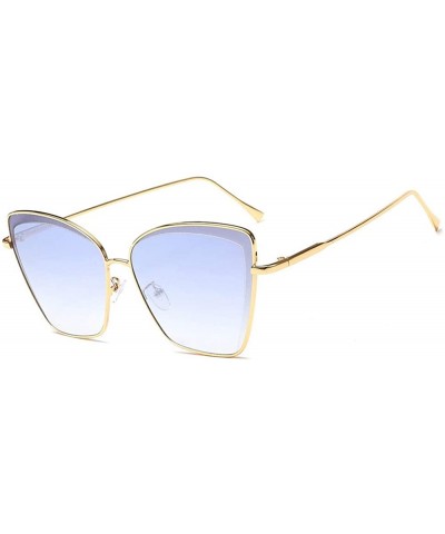 Sunglasses The New Wave of Female Korean Tinted Sunglasses Sunglasses Retro Sunglasses - Bright Blue - CP197HGWN7Z $16.42 Wrap