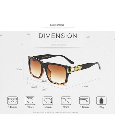 Sunglasses 2018 New Oversize Big Square Women Men Gradient Lens - Gloss Black - CO18E8U8LOS $11.17 Oversized