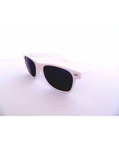New Wayfarer Cateye Retro Style Sunglasses - Dark Grey Lens - White - CY11E6P9N5Z $6.72 Wayfarer