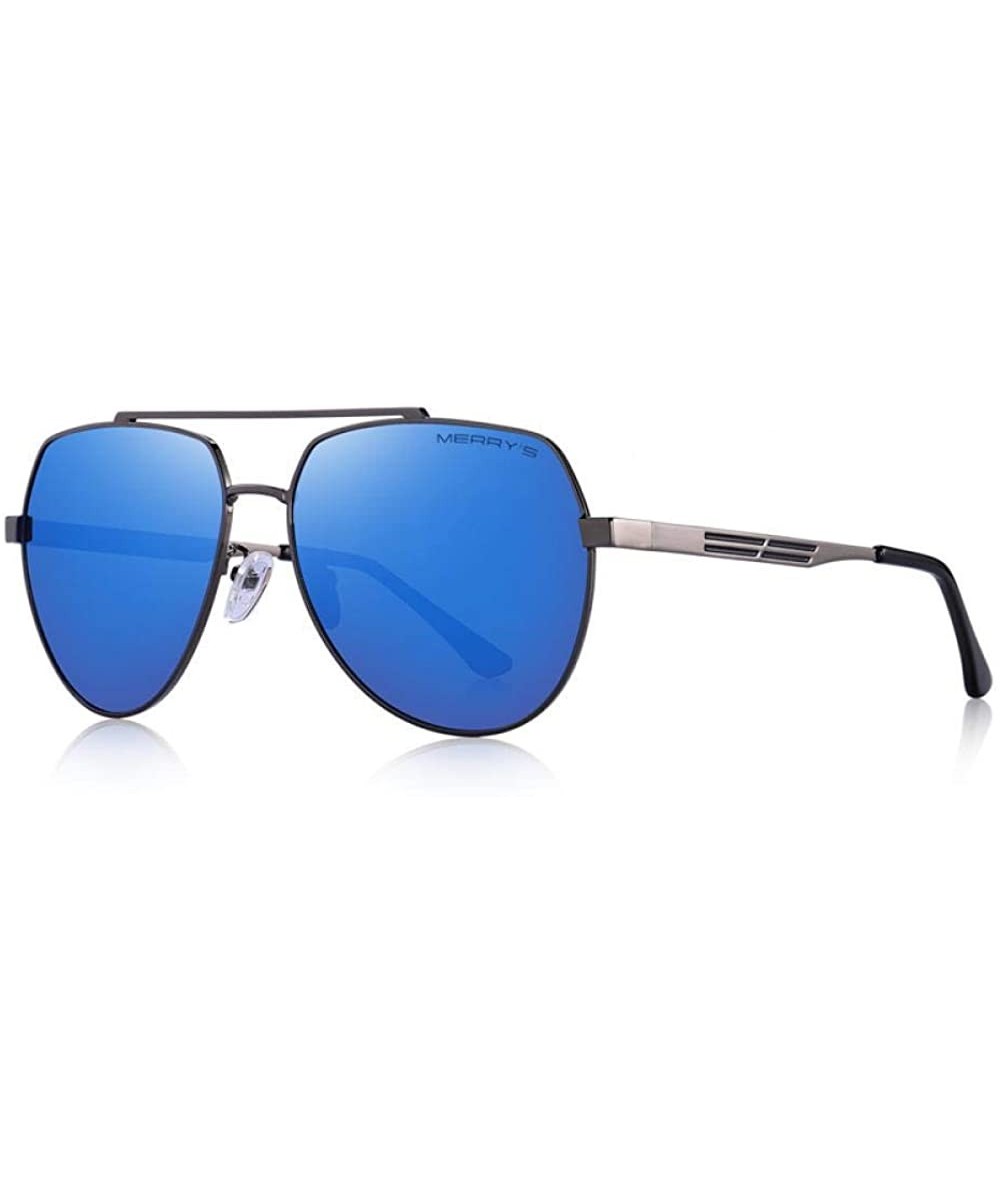 DESIGN Men Classic Pilot Sunglasses Aviation Frame HD Polarized C01 Black - C03 Blue - CW18XE9YMIO $12.78 Aviator