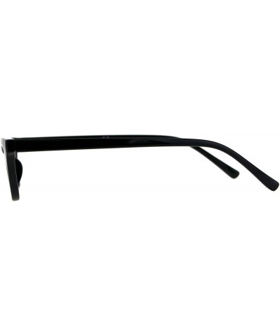 Womens Skinny Sunglasses Flat Trapezoid Shape Retro Fashion Shades - Black - C718CI6TH3O $6.00 Rectangular