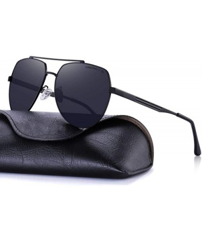DESIGN Men Classic Pilot Sunglasses Aviation Frame HD Polarized C01 Black - C03 Blue - CW18XE9YMIO $12.78 Aviator