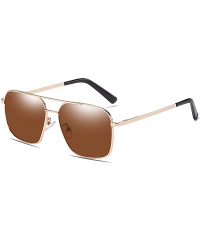 Men's Metal Polarizing Sunglasses Classic European and American Square Driving Sunglasses - B - CX18QCKQ5CA $29.53 Aviator