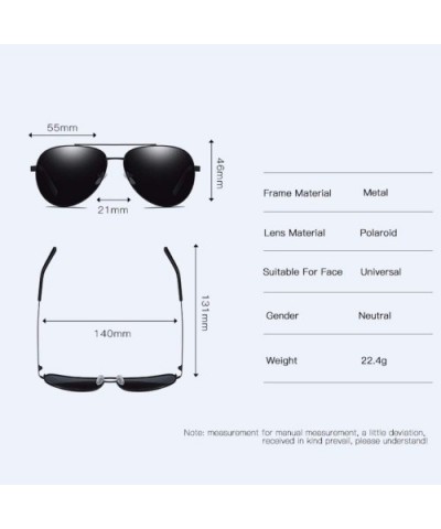 Men's Metal Polarizing Sunglasses Classic European and American Square Driving Sunglasses - B - CX18QCKQ5CA $29.53 Aviator