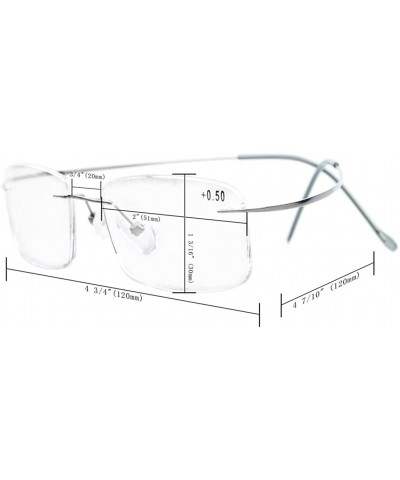 Titanium Rimless Reading Glasses Readers Men Women - Lens Width 51mm-grey Lens - CY11UM013RT $17.79 Rimless