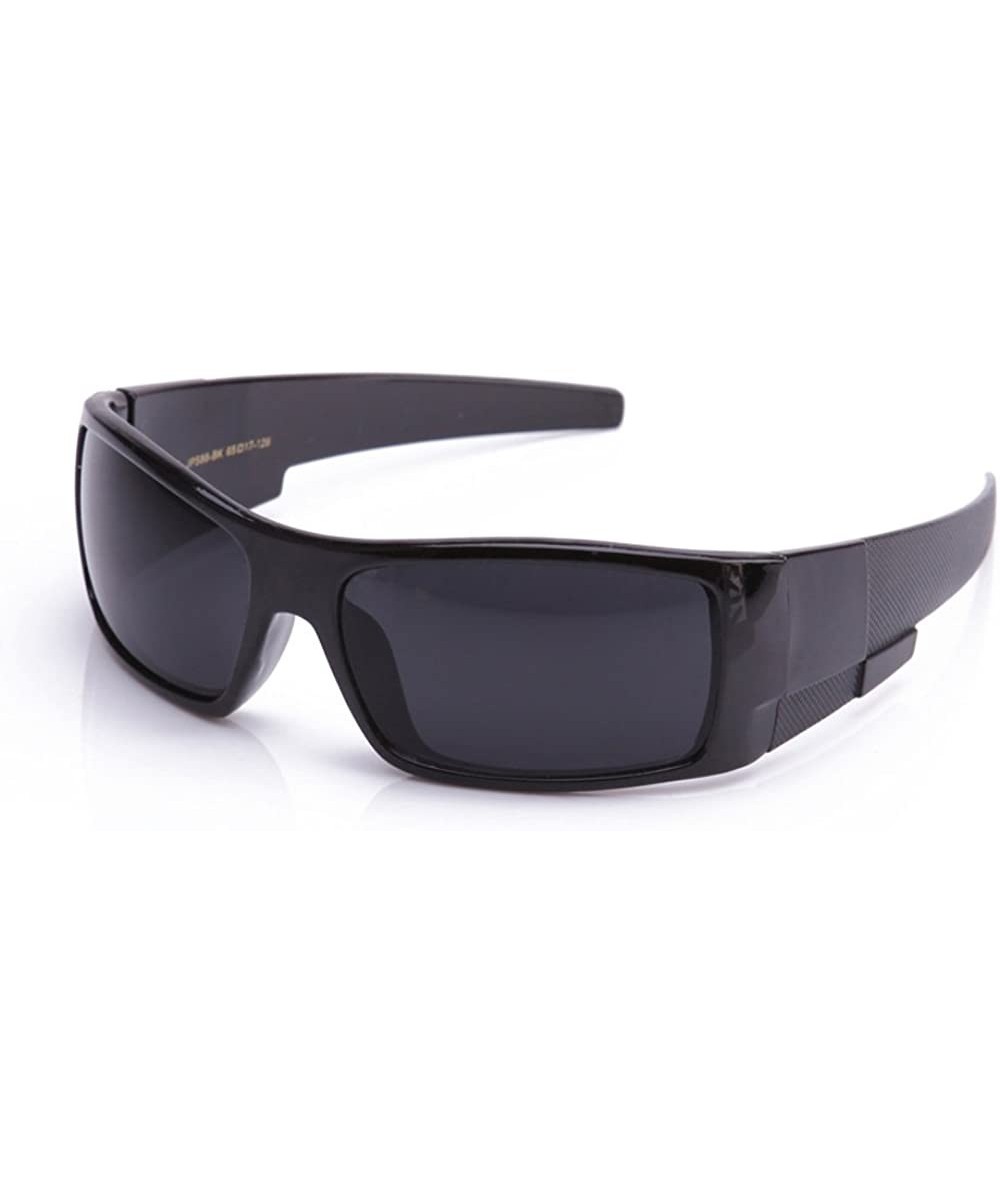 Men's Plastic Stylish Lifestyle Sportswear Light Weight Sunglasses - Black - CG11DQE0V3P $4.69 Square