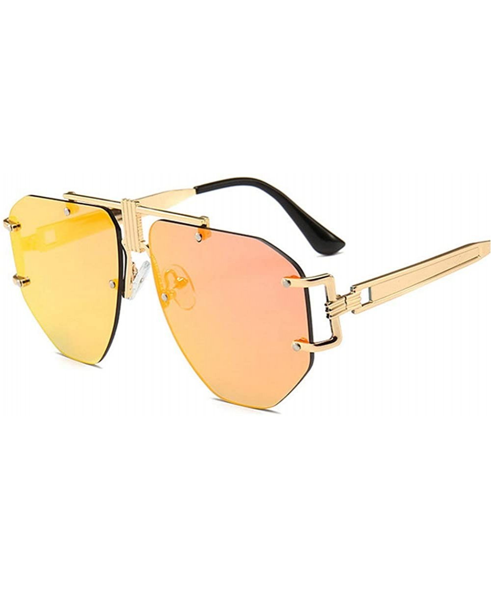 Fashion New Cut Edge Big Frame Retro Punk Style Wind Unisex Sunglasses - Red - CE18N09ITZG $7.15 Butterfly