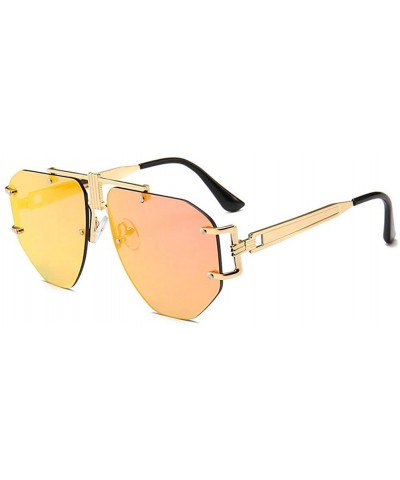 Fashion New Cut Edge Big Frame Retro Punk Style Wind Unisex Sunglasses - Red - CE18N09ITZG $7.15 Butterfly