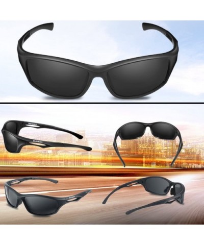 Polarized Sports Sunglasses For Men Women Cycling Driving Sun Glasses TR90 Frame - Blackz - CW18GA0LU70 $18.39 Sport