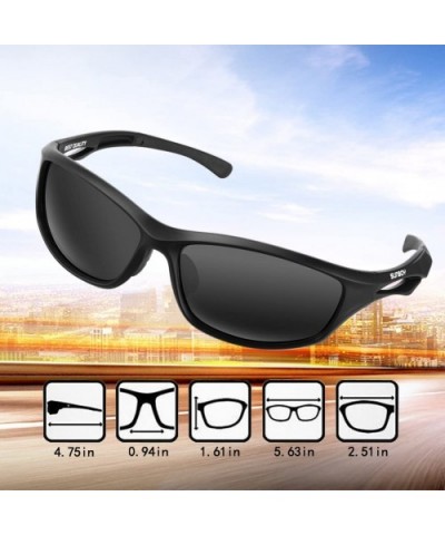 Polarized Sports Sunglasses For Men Women Cycling Driving Sun Glasses TR90 Frame - Blackz - CW18GA0LU70 $18.39 Sport