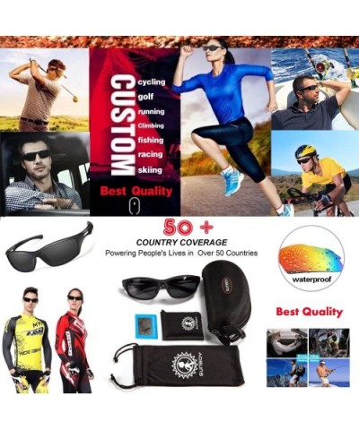 Polarized Sports Sunglasses For Men Women Cycling Driving Sun Glasses TR90 Frame - Blackz - CW18GA0LU70 $18.39 Sport