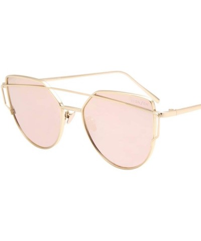 Street Fashion Cat Eye Mirrored Metal Sunglasses for Women 7805 - Pink - C818Q9YZN64 $12.35 Cat Eye