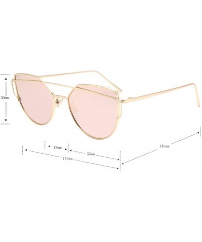 Street Fashion Cat Eye Mirrored Metal Sunglasses for Women 7805 - Pink - C818Q9YZN64 $12.35 Cat Eye