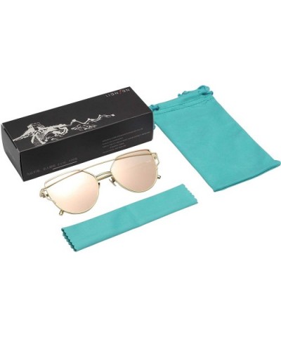 Street Fashion Cat Eye Mirrored Metal Sunglasses for Women 7805 - Pink - C818Q9YZN64 $12.35 Cat Eye