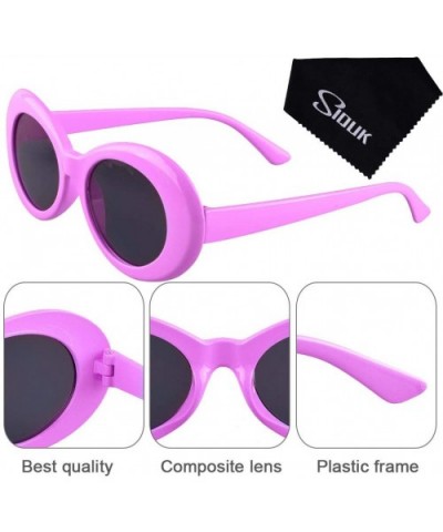 8 Pairs Clout Oval Goggles Retro Kurt Mod Sunglasses (Bonus 1 Pcs Cleaning Cloth) - CE18I96WKZO $10.39 Oval