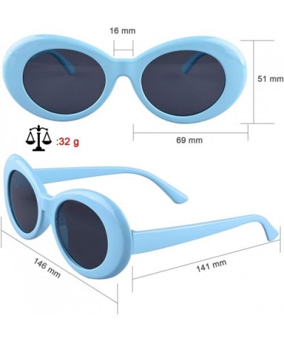 8 Pairs Clout Oval Goggles Retro Kurt Mod Sunglasses (Bonus 1 Pcs Cleaning Cloth) - CE18I96WKZO $10.39 Oval