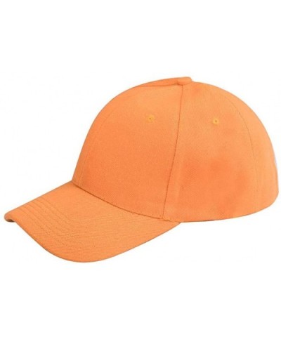 Men Women Unisex Baseball Cap Cotton Light Board Solid Color Casual Caps Sun Hat - Orange - CX18UGHDCC6 $8.50 Sport
