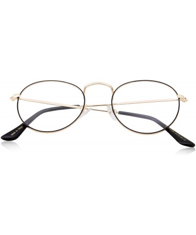 Vintage Inspired Round Metal Clear Lens Glasses - Gold - CM18KO4I97L $7.43 Round