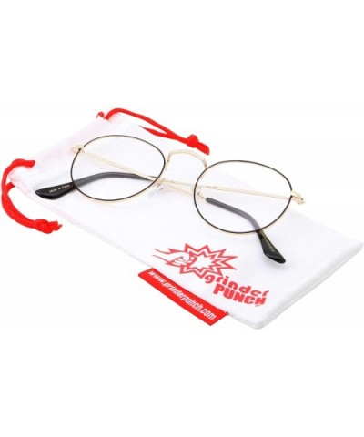 Vintage Inspired Round Metal Clear Lens Glasses - Gold - CM18KO4I97L $7.43 Round