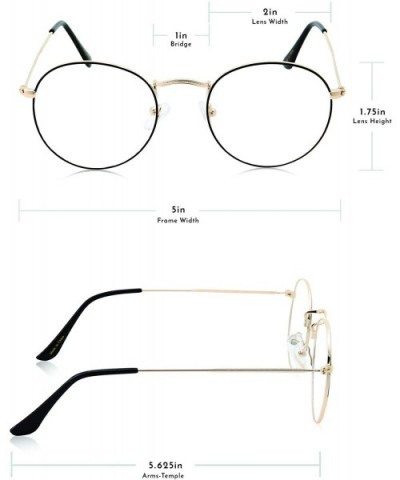 Vintage Inspired Round Metal Clear Lens Glasses - Gold - CM18KO4I97L $7.43 Round