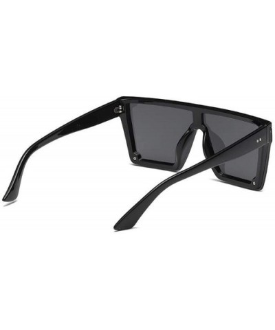 Oversize Square Frame Flat Top New Fashion Sunglasses Women Men Retro Sun Glasses Gafas Oculos De Sol - Silver - C619859XZQ2 ...