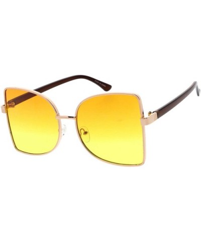 Butterfly Frame 70s Retro Fashion Sunglasses - Orange - CT18UCQ6LCD $8.38 Oversized