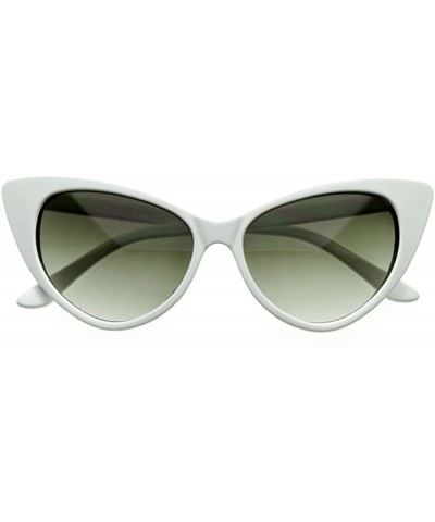 Super Cateyes Vintage Inspired High Pointed Cat Eye Sunglasses Glasses White - CL12GSFG3JT $5.95 Cat Eye