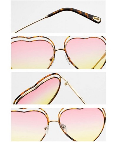 Men's & Women's Glasses Metal Frame Colored Gradient Lens Sunglasses - Gold Frame Purple - CS18EQEGA2G $7.37 Oval