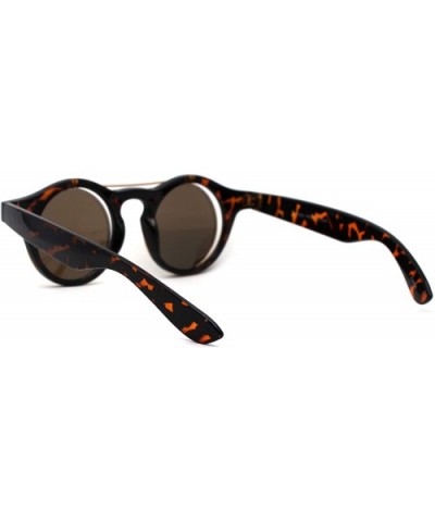 Retro Round Circle Lens Flip Up Hipster Keyhole Sunglasses - Tortoise Brown - C0196IQDIDH $11.07 Round