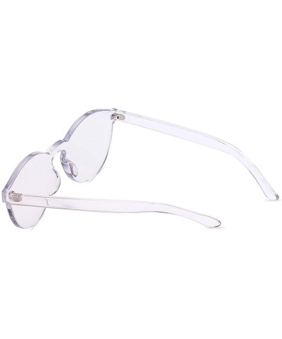 One Piece Rimless Sunglasses Transparent Candy Color Tinted Eyewear - Transparent - CN18RHCETKZ $7.74 Square