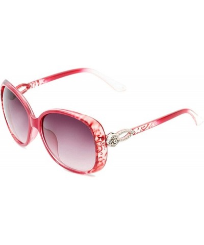 Retro Classic Teardrop Flower Sunglasses for Women Plate Resin UV400 Sunglasses - Red(pattern) - CW18SARMO89 $11.54 Sport