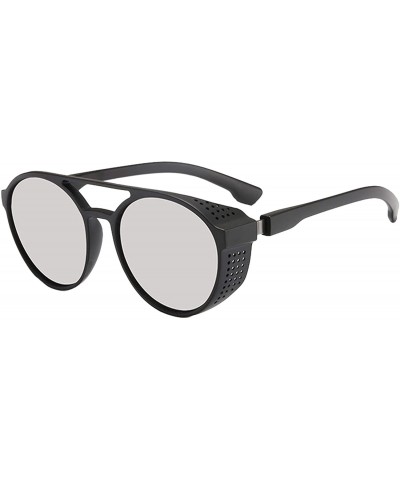 Fashion Sunglasses for Women Men Summer Beach Eyewear - Grey Frame+silvery Lens - CU18Q0U4G3T $9.59 Round