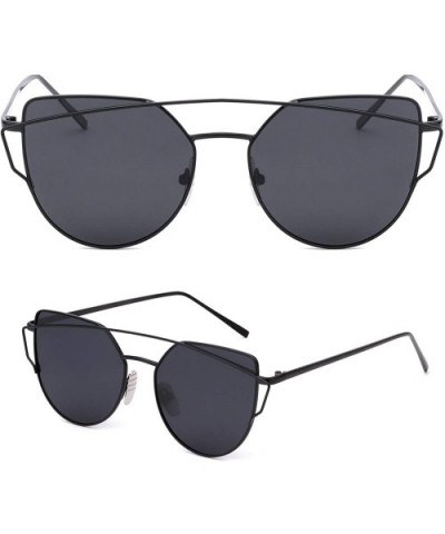 Fashion Cat Eye Sunglasses for Women - Polarized Mirrored Flat Lens Eyewear - UV 400 Protection - C918QR67A4M $15.96 Cat Eye