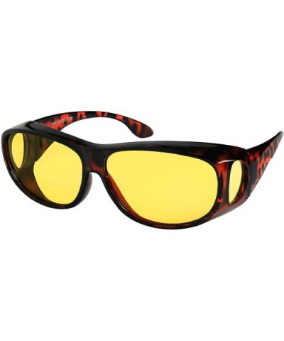 Driving Glasses Polarized Vision Sunglasses - Havana With Yellow Night Lens - C71924ZSWK5 $7.32 Rectangular