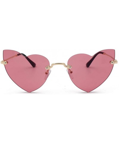 Heart Rimless Sunglasses Lightweight Al-Mg Alloy Metal Frame Composite-UV400 Lens Glasses for Men and Women - CT1902WCDDW $9....