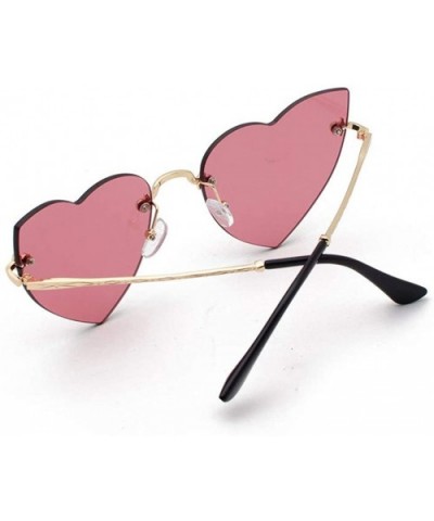 Heart Rimless Sunglasses Lightweight Al-Mg Alloy Metal Frame Composite-UV400 Lens Glasses for Men and Women - CT1902WCDDW $9....