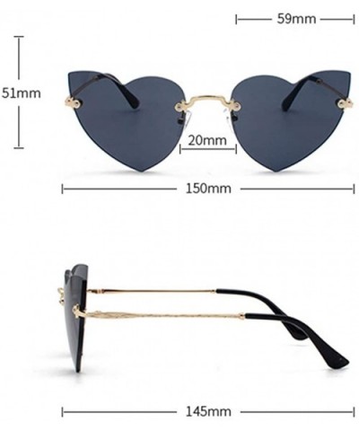 Heart Rimless Sunglasses Lightweight Al-Mg Alloy Metal Frame Composite-UV400 Lens Glasses for Men and Women - CT1902WCDDW $9....