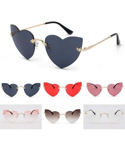 Heart Rimless Sunglasses Lightweight Al-Mg Alloy Metal Frame Composite-UV400 Lens Glasses for Men and Women - CT1902WCDDW $9....