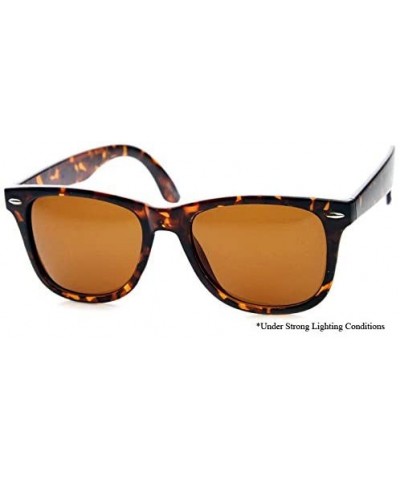 Vintage 80's Retro Classic Horn Rimmed Polarized Unisex Sunglasses - Tortoise Frame - C2110DH982D $6.44 Square