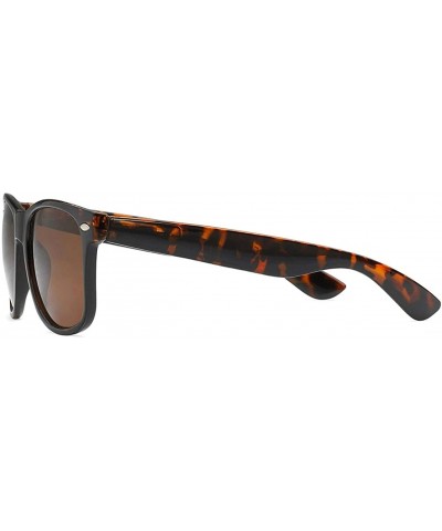 Vintage 80's Retro Classic Horn Rimmed Polarized Unisex Sunglasses - Tortoise Frame - C2110DH982D $6.44 Square