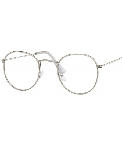 Cheap Small Round Nerd Glasses Clear Lens Unisex Gold Metal Frame Oval Optical Women Uv - Silver - CG198A0IHKA $35.26 Round