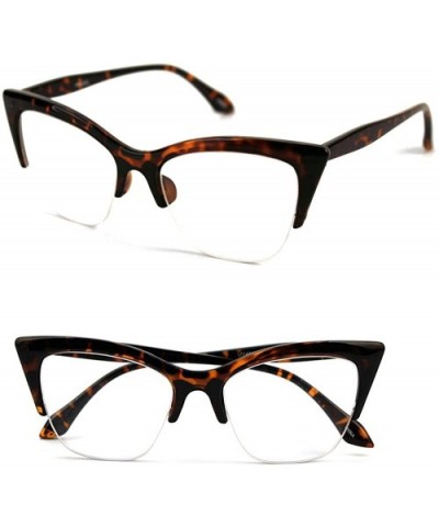 1950's Vintage style Cat Eye Clear Lens Glasses P4022CL - Tortoise - CY17YSI0EM7 $7.80 Cat Eye